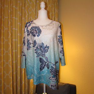 Floral/Ombre Alfred Dunner sz L Blouse EUC